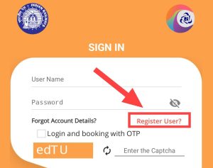 Tap on register user 