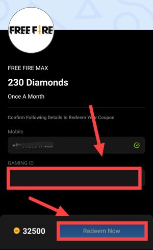Enter free fire id