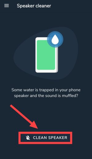 tap on clean speaker